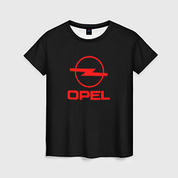 Женская футболка Opel red logo auto