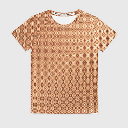 Женская футболка Светлый коричневый абстрактный узор