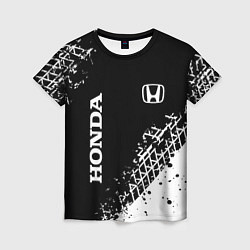 Женская футболка Хонда: следы от шин