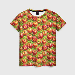Женская футболка Румяные яблоки паттерн