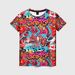 Женская футболка Hip hop graffiti pattern