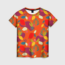 Женская футболка Яркие ягодки-листочки