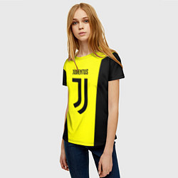 Футболка женская Juventus sport geometry yellow, цвет: 3D-принт — фото 2