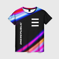 Женская футболка OneRepublic neon rock lights