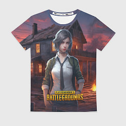 Футболка женская PUBG девушка в игре, цвет: 3D-принт