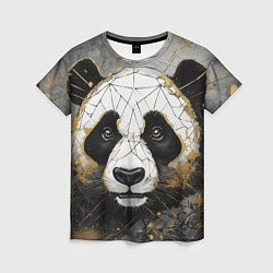 Женская футболка Панда мозайка - крупная голова