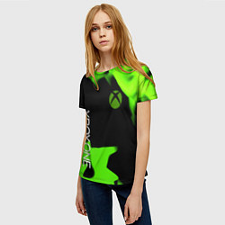 Футболка женская Xbox one green flame, цвет: 3D-принт — фото 2
