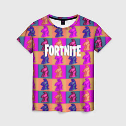 Женская футболка Fortnite logo pattern game