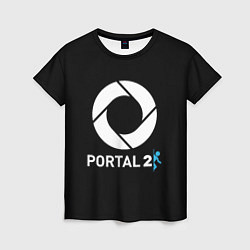 Женская футболка Portal2 logo game