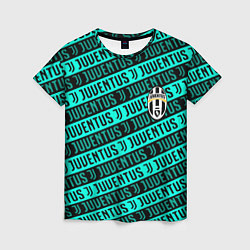 Женская футболка Juventus pattern logo steel