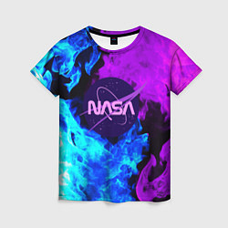 Женская футболка NASA neon flame