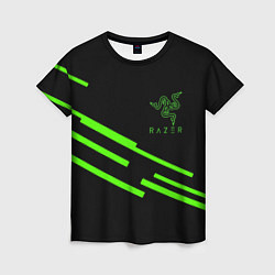 Женская футболка Razer line green