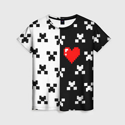 Женская футболка Minecraft pattern love