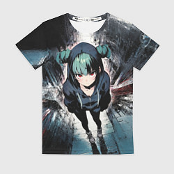 Футболка женская Девчонка с красными глазами, цвет: 3D-принт