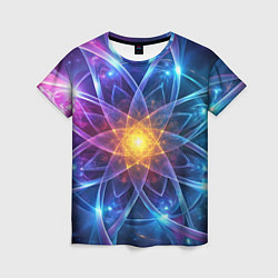 Женская футболка Космический закрученный узор-лотос: энергия вселен