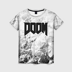 Женская футболка Doom white graphite