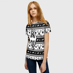 Футболка женская The Elder Scrolls winter deer pattern, цвет: 3D-принт — фото 2