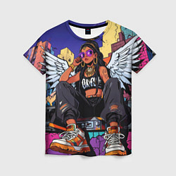 Футболка женская Городской ангел - urban style, цвет: 3D-принт