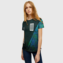 Футболка женская Paramore glitch blue, цвет: 3D-принт — фото 2