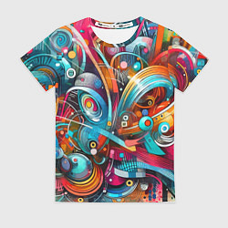 Футболка женская Абстрактное граффити - нейроарт завихренья, цвет: 3D-принт