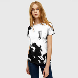 Футболка женская Juventus smoke black fire, цвет: 3D-принт — фото 2