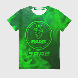 Футболка женская Saab - green gradient, цвет: 3D-принт