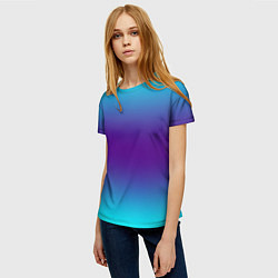 Футболка женская Градиент из неона, цвет: 3D-принт — фото 2