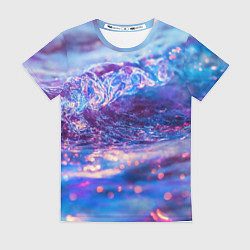 Женская футболка Сине-фиолетовая волна