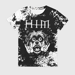 Футболка женская HIM рок пес, цвет: 3D-принт