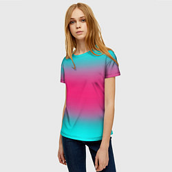 Футболка женская Градиент текстура неон, цвет: 3D-принт — фото 2