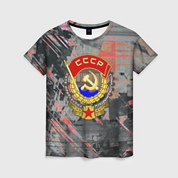 Футболка женская СССР краски ретро, цвет: 3D-принт