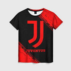 Женская футболка Juventus - red gradient