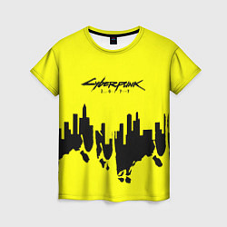 Женская футболка Cyberpunk 2077 geometry yellow