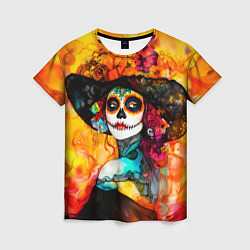 Футболка женская Катрина в черной шляпе, цвет: 3D-принт