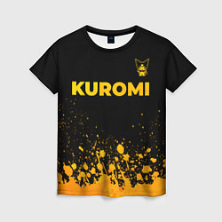 Женская футболка Kuromi - gold gradient посередине