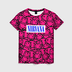 Женская футболка Nirvana pink logo