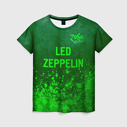 Женская футболка Led Zeppelin - green gradient посередине