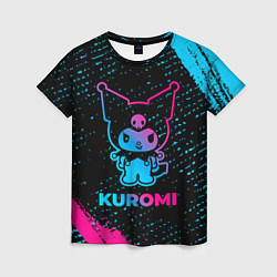 Женская футболка Kuromi - neon gradient