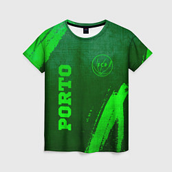 Женская футболка Porto - green gradient вертикально