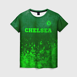 Женская футболка Chelsea - green gradient посередине