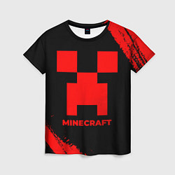 Женская футболка Minecraft - red gradient