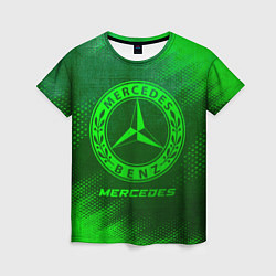 Женская футболка Mercedes - green gradient