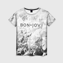 Женская футболка Bon Jovi white graphite