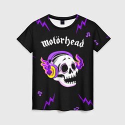 Женская футболка Motorhead неоновый череп