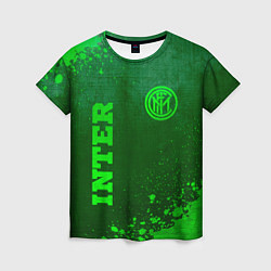 Женская футболка Inter - green gradient вертикально