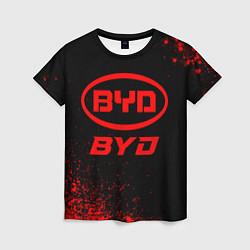 Женская футболка BYD - red gradient