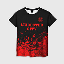 Женская футболка Leicester City - red gradient посередине