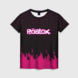 Женская футболка Roblox fire pink