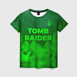 Женская футболка Tomb Raider - green gradient посередине