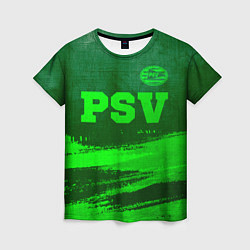 Женская футболка PSV - green gradient посередине